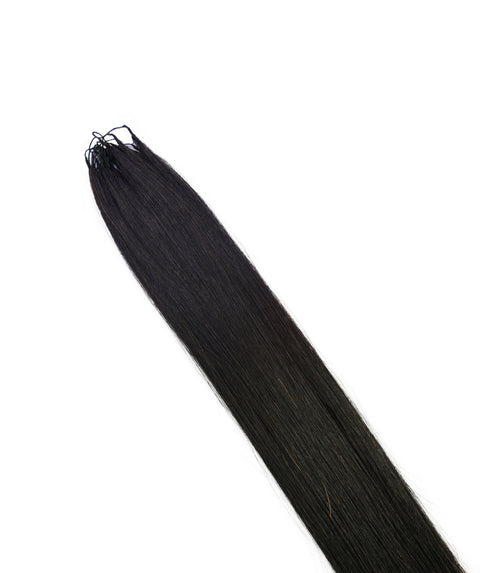 LUXLUXE Knotless Silk Straight Crochet Human Hair Extensions - Natural Black 14" 40g 16" 45g & 18" 50g Pre Separated 40 Strands Feather hairpiece for Women