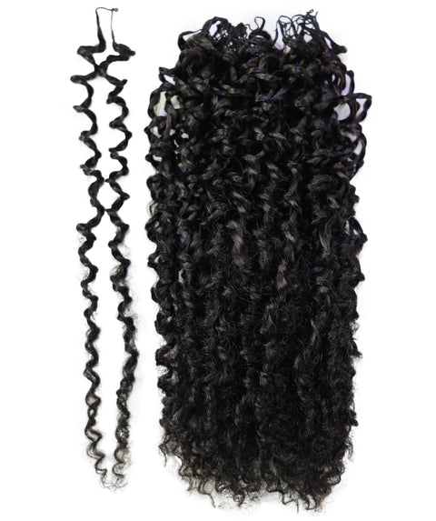 LUXLUXE Knotless Micro Yanky Curly Pre Looped Crochet Human Hair Extensions - Natural Black 14" 40g 16" 45g & 18" 50g Pre Separated 40 Strands Feather Protective Style
