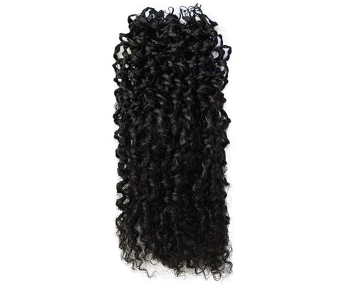LUXLUXE Knotless Micro Yanky Curly Pre Looped Crochet Human Hair Extensions - Natural Black 14" 40g 16" 45g & 18" 50g Pre Separated 40 Strands Feather Protective Style