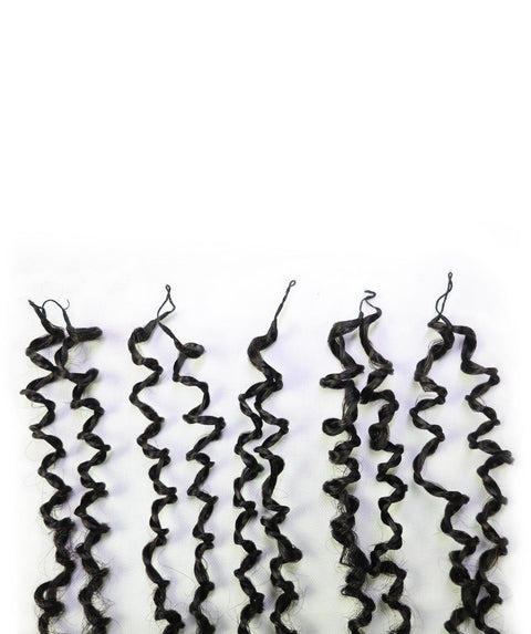 LUXLUXE Knotless Micro Yanky Curly Pre Looped Crochet Human Hair Extensions - Natural Black 14" 40g 16" 45g & 18" 50g Pre Separated 40 Strands Feather Protective Style