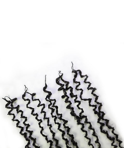 LUXLUXE Knotless Micro Yanky Curly Pre Looped Crochet Human Hair Extensions - Natural Black 14" 40g 16" 45g & 18" 50g Pre Separated 40 Strands Feather Protective Style