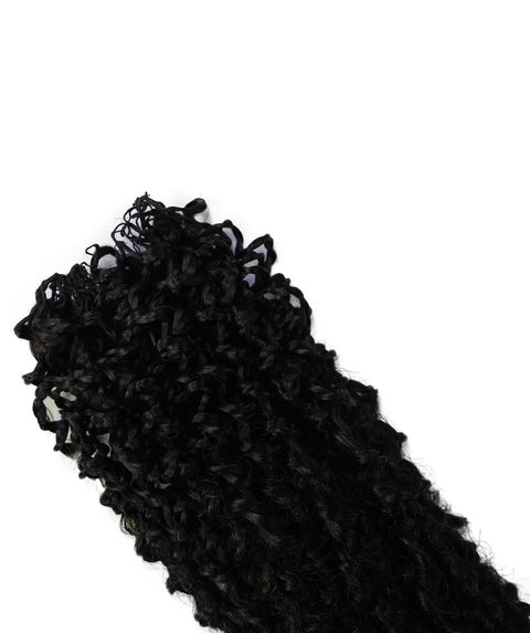 LUXLUXE Knotless Micro Yanky Curly Pre Looped Crochet Human Hair Extensions - Natural Black 14" 40g 16" 45g & 18" 50g Pre Separated 40 Strands Feather Protective Style