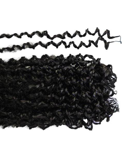 LUXLUXE Knotless Micro Yanky Curly Pre Looped Crochet Human Hair Extensions - Natural Black 14" 40g 16" 45g & 18" 50g Pre Separated 40 Strands Feather Protective Style