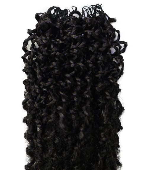 LUXLUXE Knotless Micro Yanky Curly Pre Looped Crochet Human Hair Extensions - Natural Black 14" 40g 16" 45g & 18" 50g Pre Separated 40 Strands Feather Protective Style