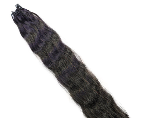 LUXLUXE Knotless Wet & Wavy Crochet Human Hair Extensions - Natural Black 14" 40g 16" 45g & 18" 50g Pre Separated 40 Strands Feather Hairpiece With String In The Middle Braid