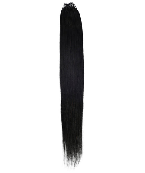 LUXLUXE Knotless Silk Straight Crochet Human Hair Extensions - Natural Black 14" 40g 16" 45g & 18" 50g Pre Separated 40 Strands Feather hairpiece for Women