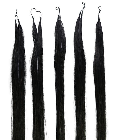 LUXLUXE Knotless Silk Straight Crochet Human Hair Extensions - Natural Black 14" 40g 16" 45g & 18" 50g Pre Separated 40 Strands Feather hairpiece for Women