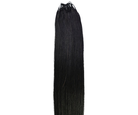 LUXLUXE Knotless Silk Straight Crochet Human Hair Extensions - Natural Black 14" 40g 16" 45g & 18" 50g Pre Separated 40 Strands Feather hairpiece for Women