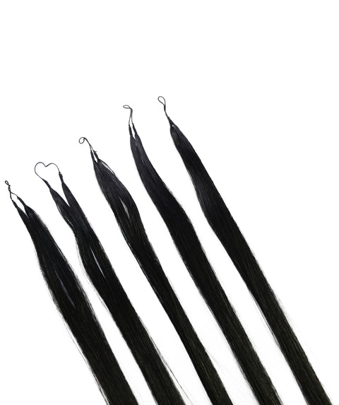 LUXLUXE Knotless Silk Straight Crochet Human Hair Extensions - Natural Black 14" 40g 16" 45g & 18" 50g Pre Separated 40 Strands Feather hairpiece for Women
