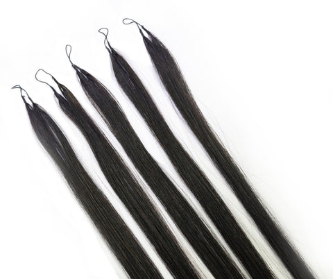 LUXLUXE Knotless Silk Straight Crochet Human Hair Extensions - Natural Black 14" 40g 16" 45g & 18" 50g Pre Separated 40 Strands Feather hairpiece for Women