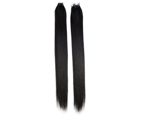 LUXLUXE Knotless Silk Straight Crochet Human Hair Extensions - Natural Black 14" 40g 16" 45g & 18" 50g Pre Separated 40 Strands Feather hairpiece for Women