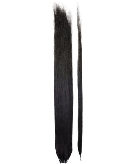 LUXLUXE Knotless Silk Straight Crochet Human Hair Extensions - Natural Black 14" 40g 16" 45g & 18" 50g Pre Separated 40 Strands Feather hairpiece for Women
