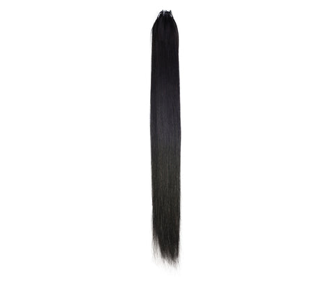 LUXLUXE Knotless Silk Straight Crochet Human Hair Extensions - Natural Black 14" 40g 16" 45g & 18" 50g Pre Separated 40 Strands Feather hairpiece for Women