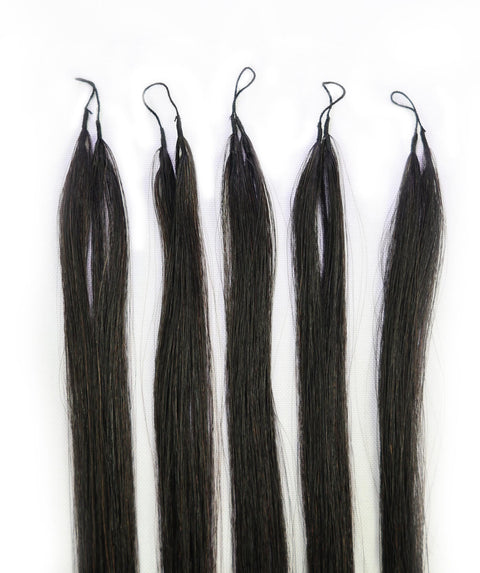 LUXLUXE Knotless Silk Straight Crochet Human Hair Extensions - Natural Black 14" 40g 16" 45g & 18" 50g Pre Separated 40 Strands Feather hairpiece for Women