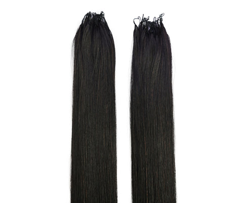 LUXLUXE Knotless Silk Straight Crochet Human Hair Extensions - Natural Black 14" 40g 16" 45g & 18" 50g Pre Separated 40 Strands Feather hairpiece for Women