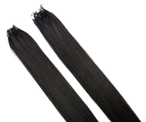 LUXLUXE Knotless Silk Straight Crochet Human Hair Extensions - Natural Black 14" 40g 16" 45g & 18" 50g Pre Separated 40 Strands Feather hairpiece for Women
