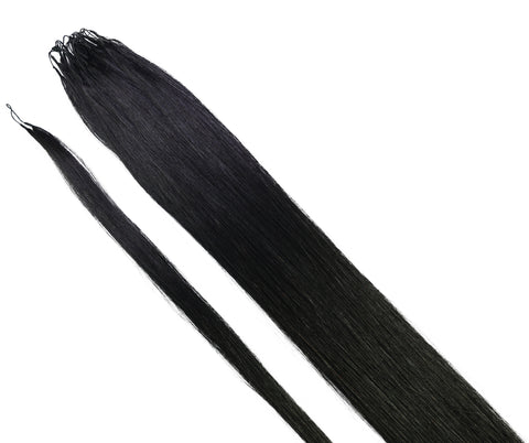LUXLUXE Knotless Silk Straight Crochet Human Hair Extensions - Natural Black 14" 40g 16" 45g & 18" 50g Pre Separated 40 Strands Feather hairpiece for Women
