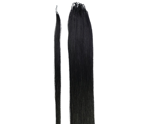 LUXLUXE Knotless Silk Straight Crochet Human Hair Extensions - Natural Black 14" 40g 16" 45g & 18" 50g Pre Separated 40 Strands Feather hairpiece for Women