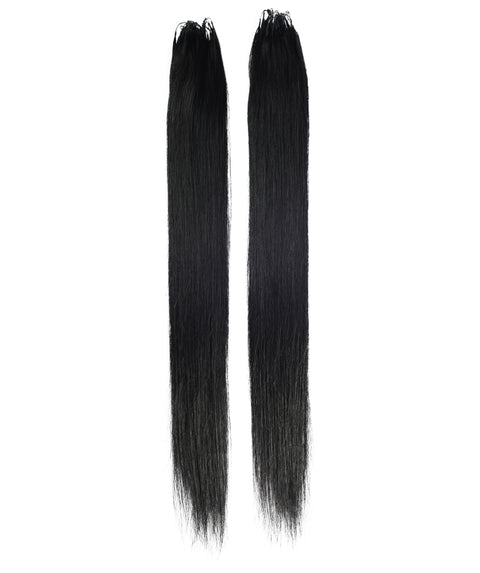 LUXLUXE Knotless Silk Straight Crochet Human Hair Extensions - Natural Black 14" 40g 16" 45g & 18" 50g Pre Separated 40 Strands Feather hairpiece for Women