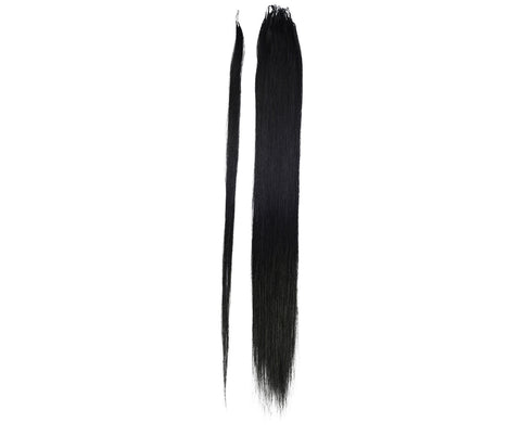 LUXLUXE Knotless Silk Straight Crochet Human Hair Extensions - Natural Black 14" 40g 16" 45g & 18" 50g Pre Separated 40 Strands Feather hairpiece for Women
