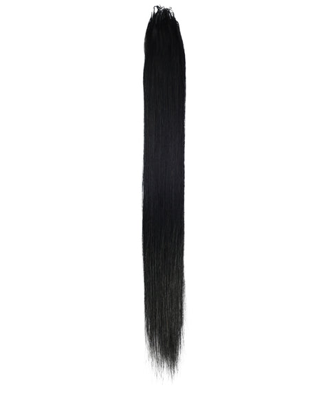 LUXLUXE Knotless Silk Straight Crochet Human Hair Extensions - Natural Black 14" 40g 16" 45g & 18" 50g Pre Separated 40 Strands Feather hairpiece for Women