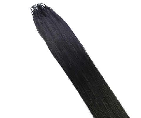 LUXLUXE Knotless Silk Straight Crochet Human Hair Extensions - Natural Black 14" 40g 16" 45g & 18" 50g Pre Separated 40 Strands Feather hairpiece for Women
