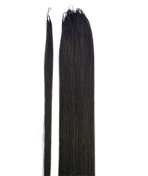 LUXLUXE Knotless Silk Straight Crochet Human Hair Extensions - Natural Black 14" 40g 16" 45g & 18" 50g Pre Separated 40 Strands Feather hairpiece for Women