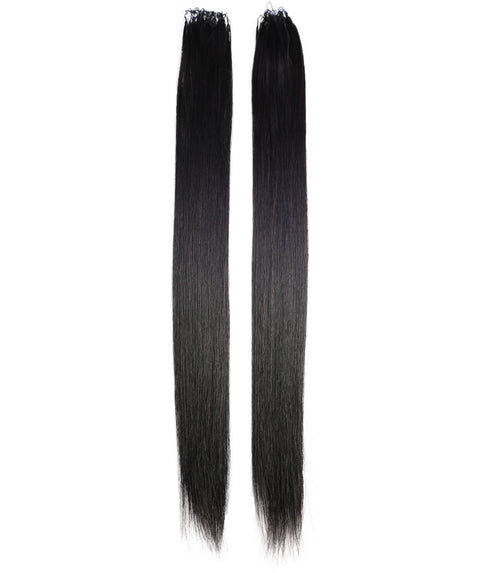 LUXLUXE Knotless Silk Straight Crochet Human Hair Extensions - Natural Black 14" 40g 16" 45g & 18" 50g Pre Separated 40 Strands Feather hairpiece for Women