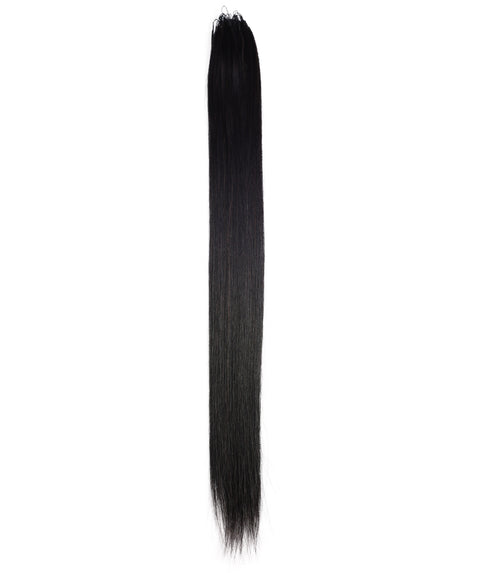 LUXLUXE Knotless Silk Straight Crochet Human Hair Extensions - Natural Black 14" 40g 16" 45g & 18" 50g Pre Separated 40 Strands Feather hairpiece for Women