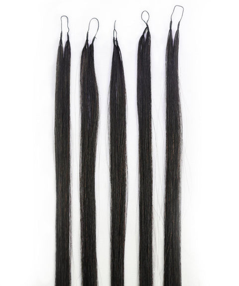 LUXLUXE Knotless Silk Straight Crochet Human Hair Extensions - Natural Black 14" 40g 16" 45g & 18" 50g Pre Separated 40 Strands Feather hairpiece for Women
