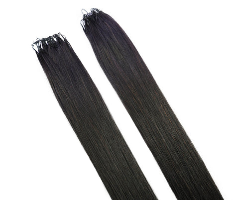 LUXLUXE Knotless Silk Straight Crochet Human Hair Extensions - Natural Black 14" 40g 16" 45g & 18" 50g Pre Separated 40 Strands Feather hairpiece for Women