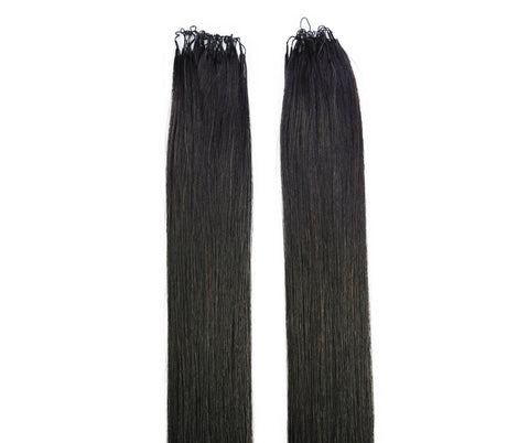 LUXLUXE Knotless Silk Straight Crochet Human Hair Extensions - Natural Black 14" 40g 16" 45g & 18" 50g Pre Separated 40 Strands Feather hairpiece for Women