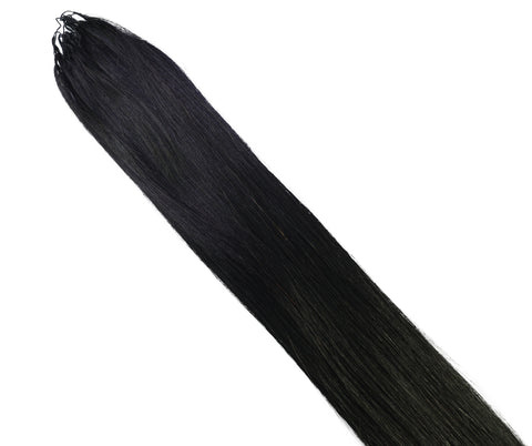 LUXLUXE Knotless Silk Straight Crochet Human Hair Extensions - Natural Black 14" 40g 16" 45g & 18" 50g Pre Separated 40 Strands Feather hairpiece for Women