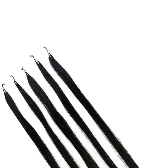 LUXLUXE Knotless Silk Straight Crochet Human Hair Extensions - Natural Black 14" 40g 16" 45g & 18" 50g Pre Separated 40 Strands Feather hairpiece for Women