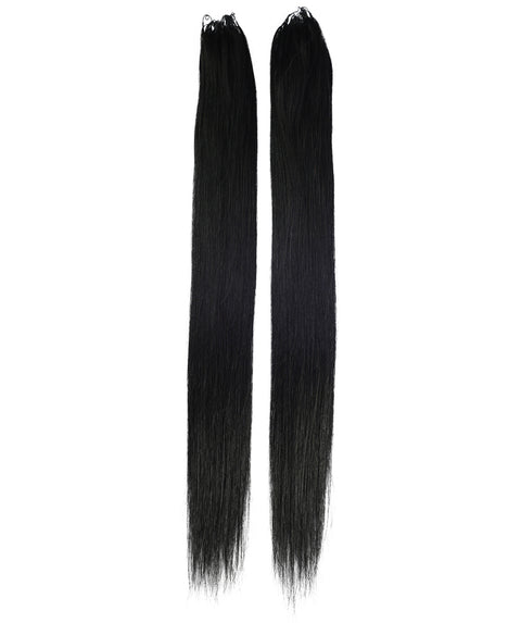 LUXLUXE Knotless Silk Straight Crochet Human Hair Extensions - Natural Black 14" 40g 16" 45g & 18" 50g Pre Separated 40 Strands Feather hairpiece for Women