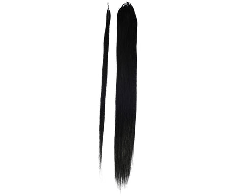 LUXLUXE Knotless Silk Straight Crochet Human Hair Extensions - Natural Black 14" 40g 16" 45g & 18" 50g Pre Separated 40 Strands Feather hairpiece for Women