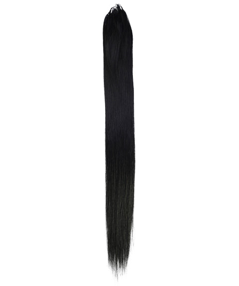 LUXLUXE Knotless Silk Straight Crochet Human Hair Extensions - Natural Black 14" 40g 16" 45g & 18" 50g Pre Separated 40 Strands Feather hairpiece for Women