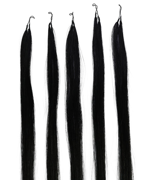 LUXLUXE Knotless Silk Straight Crochet Human Hair Extensions - Natural Black 14" 40g 16" 45g & 18" 50g Pre Separated 40 Strands Feather hairpiece for Women