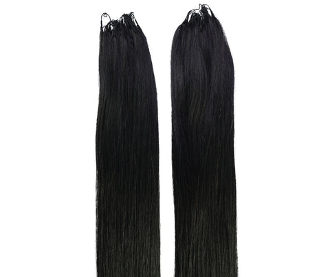 LUXLUXE Knotless Silk Straight Crochet Human Hair Extensions - Natural Black 14" 40g 16" 45g & 18" 50g Pre Separated 40 Strands Feather hairpiece for Women