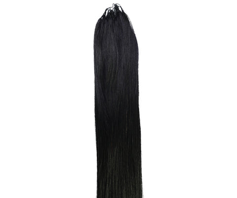 LUXLUXE Knotless Silk Straight Crochet Human Hair Extensions - Natural Black 14" 40g 16" 45g & 18" 50g Pre Separated 40 Strands Feather hairpiece for Women