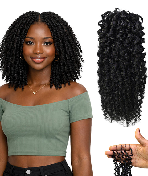 LUXLUXE Knotless Micro Yanky Curly Pre Looped Crochet Human Hair Extensions - Natural Black 14" 40g 16" 45g & 18" 50g Pre Separated 40 Strands Feather Protective Style