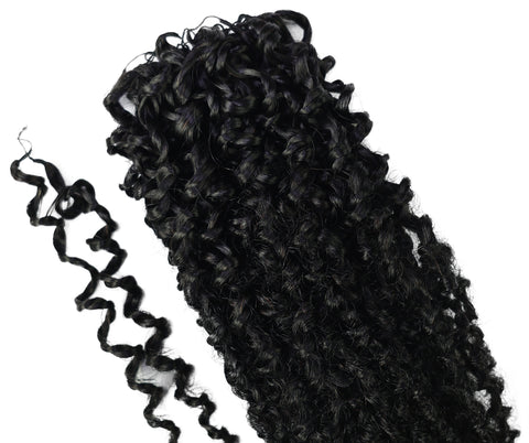 LUXLUXE Knotless Micro Yanky Curly Pre Looped Crochet Human Hair Extensions - Natural Black 14" 40g 16" 45g & 18" 50g Pre Separated 40 Strands Feather Protective Style