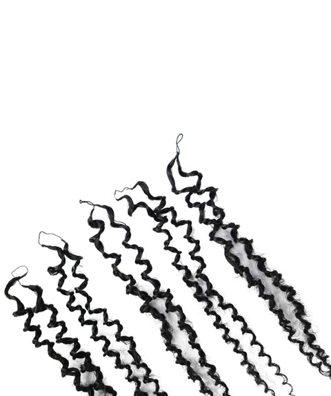LUXLUXE Knotless Micro Yanky Curly Pre Looped Crochet Human Hair Extensions - Natural Black 14" 40g 16" 45g & 18" 50g Pre Separated 40 Strands Feather Protective Style