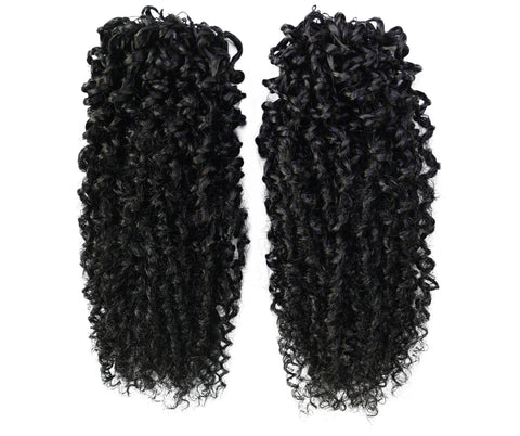 LUXLUXE Knotless Micro Yanky Curly Pre Looped Crochet Human Hair Extensions - Natural Black 14" 40g 16" 45g & 18" 50g Pre Separated 40 Strands Feather Protective Style
