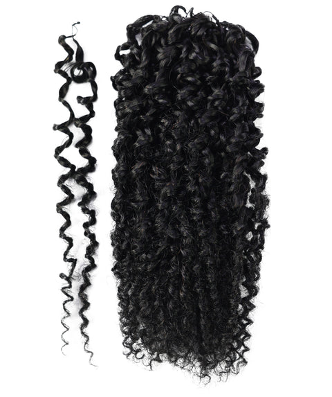 LUXLUXE Knotless Micro Yanky Curly Pre Looped Crochet Human Hair Extensions - Natural Black 14" 40g 16" 45g & 18" 50g Pre Separated 40 Strands Feather Protective Style