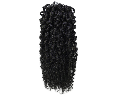 LUXLUXE Knotless Micro Yanky Curly Pre Looped Crochet Human Hair Extensions - Natural Black 14" 40g 16" 45g & 18" 50g Pre Separated 40 Strands Feather Protective Style