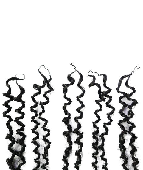 LUXLUXE Knotless Micro Yanky Curly Pre Looped Crochet Human Hair Extensions - Natural Black 14" 40g 16" 45g & 18" 50g Pre Separated 40 Strands Feather Protective Style