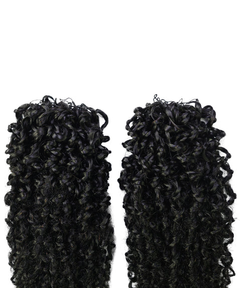 LUXLUXE Knotless Micro Yanky Curly Pre Looped Crochet Human Hair Extensions - Natural Black 14" 40g 16" 45g & 18" 50g Pre Separated 40 Strands Feather Protective Style
