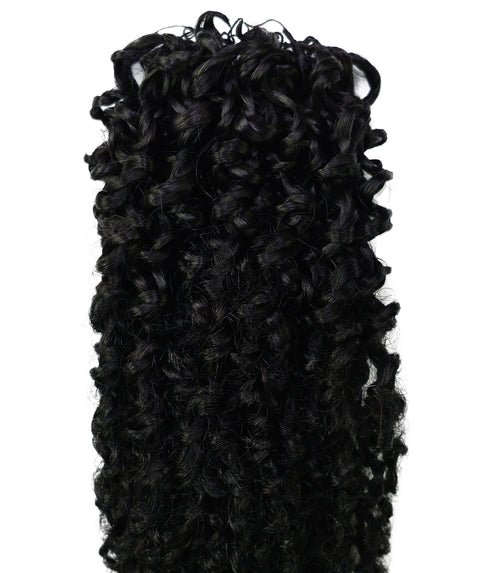 LUXLUXE Knotless Micro Yanky Curly Pre Looped Crochet Human Hair Extensions - Natural Black 14" 40g 16" 45g & 18" 50g Pre Separated 40 Strands Feather Protective Style