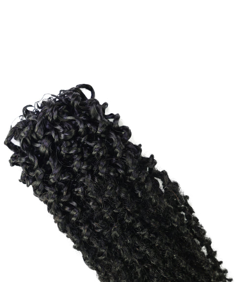 LUXLUXE Knotless Micro Yanky Curly Pre Looped Crochet Human Hair Extensions - Natural Black 14" 40g 16" 45g & 18" 50g Pre Separated 40 Strands Feather Protective Style